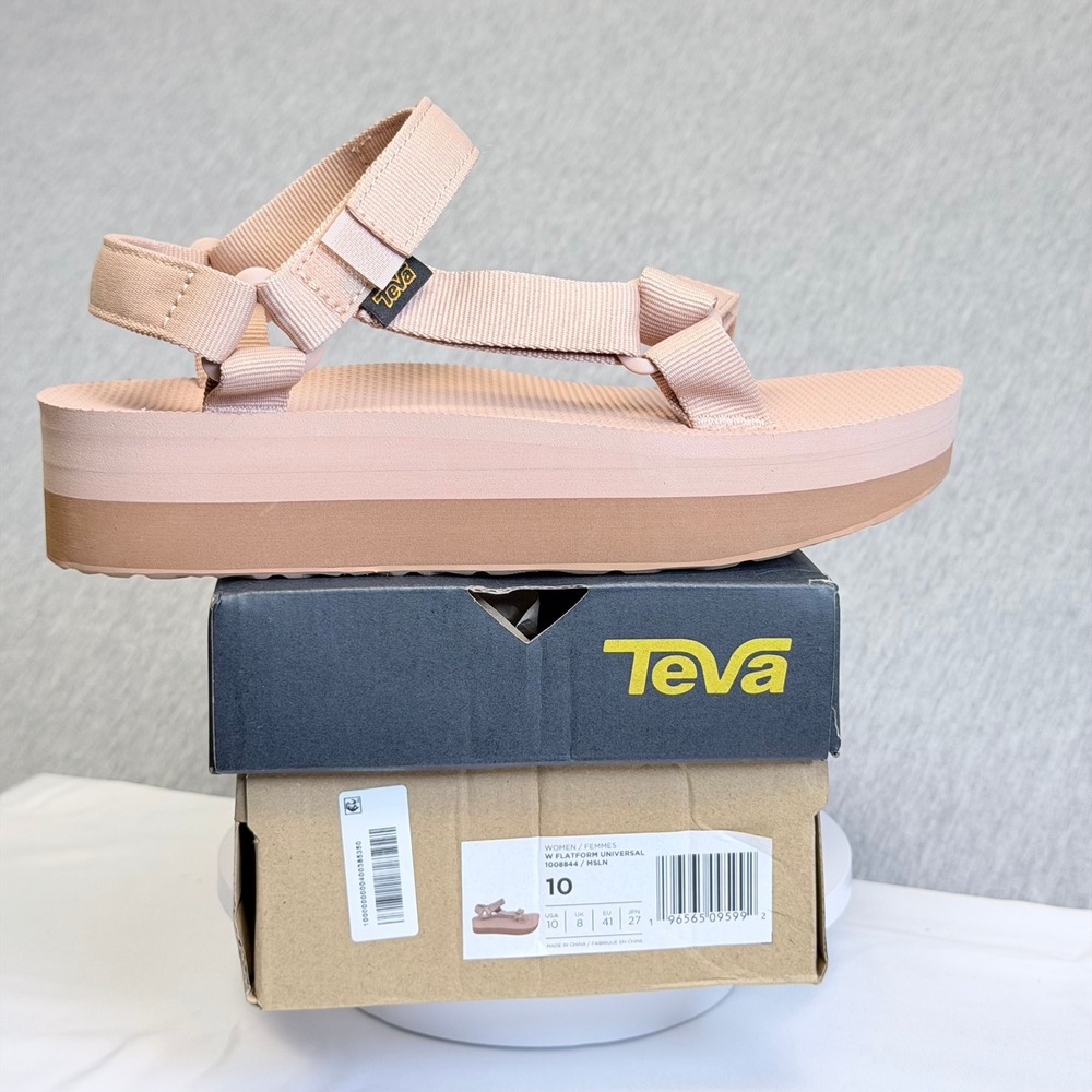 Teva W Flatform Universal Sandals Mesa Linen Pink Tan 1008844 Womens 10